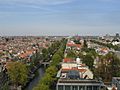 Taken from the top of the Westerkerk church, this image shows the Prinsengracht canal and the rooftops of the buildings in the neighborhood