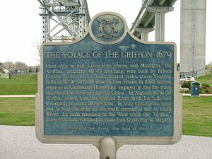 Archaeological and Historic Sites Board of Ontario sign - Le Griffon