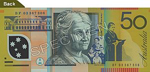 Australian $50 note polymer back