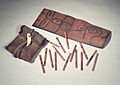 Bag with 65 Inlaid Gambling Sticks, Tsimshian (Native American), 19th century, 05.588.7348