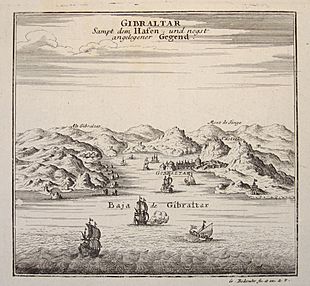 Bay of Gibraltar 18th century engraving
