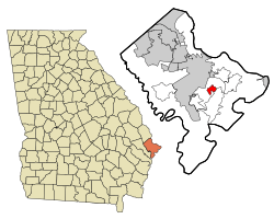 Location in Chatham County and the state of Georgia