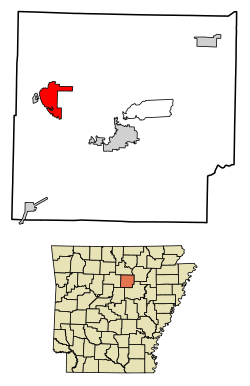 Location of Greers Ferry in Cleburne County, Arkansas.