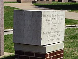 Cornerstone of Haskell State School of Agriculture, built 1911, demolished 1987