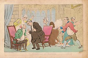 DR SYNTAX IN DANGER, print after a drawing by Thomas Rowlandson