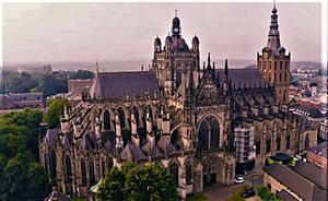 De grootste kathedraal van Nederland, de Sint Janskathedraal in 's-Hertogenbosch