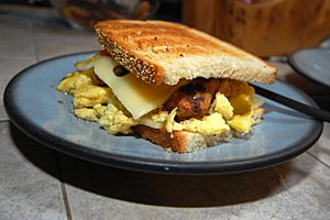 Egg and cheese breakfast sandwich