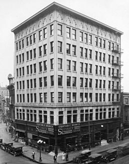 Equitable Savings Bank Building NE corner 1st Spring Los Angeles 1906-1920s