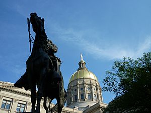 Georgia State Capitol dome with Gordon statue