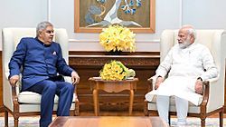 Governor of West Bengal Jagdeep Dhankhar with Prime Minister of India Narendra Modi