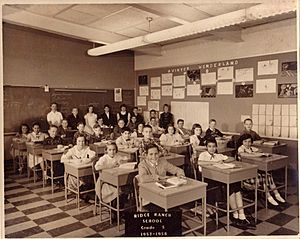 Grade 5 of the Ridge Ranch School in Paramus, New Jersey for the 1957-1958 school year