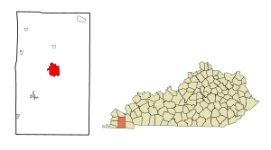 Location of Mayfield, Kentucky