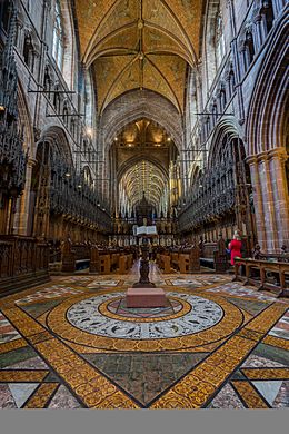 Inside view of chester cathedral
