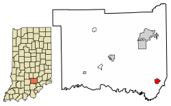 Location of Crothersville in Jackson County, Indiana.