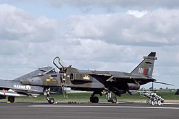 Royal Air Force Jaguar on the ramp at Schleswig-Jagel air base