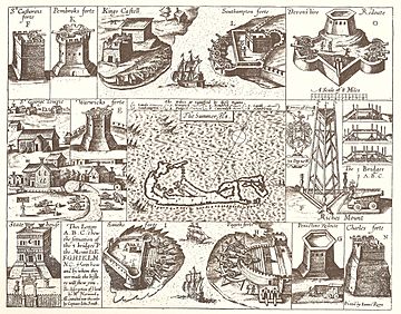 John Smith 1624 map of Bermuda with Forts 01.jpg