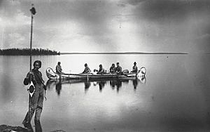 Large Bark Canoe on North West Side, Lake Mistassini (756)