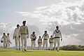 Leaving the field at cradle of cricket