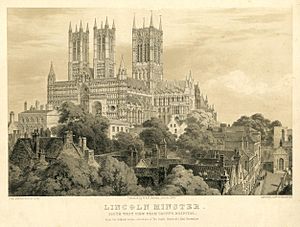 Lincoln Minster. - South West View from County Hospital (BM 1898,0201.1)