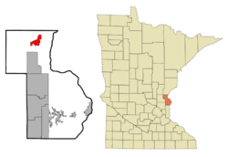 Location of Rush Citywithin Chisago County, Minnesota