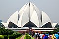 Lotus Temple, located in Delhi, India, is a Bahá'í House of Worship