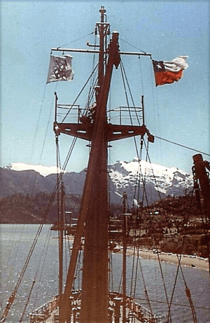 MS LECHSTEIN NDL in the port of Puerto Aisen 1960