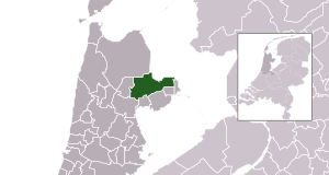 Highlighted position of Medemblik in a municipal map of North Holland