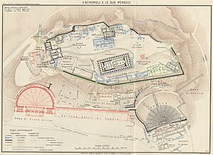 Map The Acropolis of Athens and its slopes 1928-1940 - Touring Club Italiano CART-TRC-37