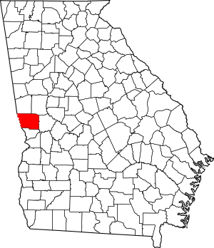 Map of Georgia highlighting Harris County