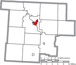 Location of McConnelsville in Morgan County