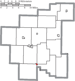 Location of Dexter City in Noble County
