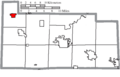 Map of Sandusky County Ohio Highlighting Woodville Village