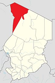 Map of Chad showing Tibesti