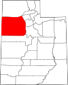 State map highlighting Tooele County