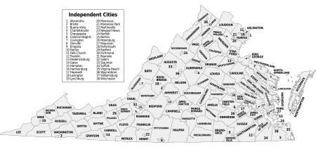 Map of Virginia Counties and Independent Cities 2013.svg