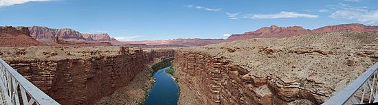 Marble Canyon from Navajo Bridge panorama
