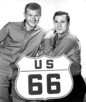 Martin Milner George Maharis Route 66 sign