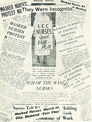 Masked nurses demonstration 1937