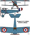 Nieuport N.11 blue camouflage colourized drawing