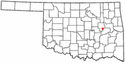 Location of Grayson, Oklahoma