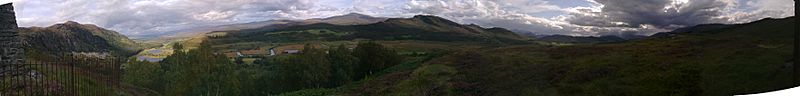 Panorama South from Chattan Clan monument at Craig Dhu, Laggan, Scotland