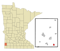 Location of Edgerton, Minnesota