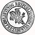 Presidential Seal of the Republic of Lithuania with Vytis (Waykimas), used in 1919-1940