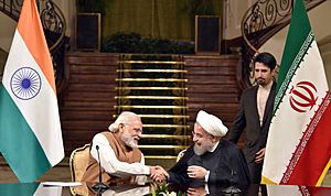 Prime Minister Narendra Modi with President of Iran Hassan Rouhani