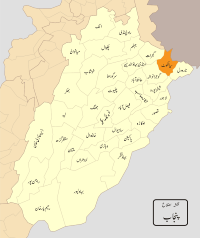 Map of Punjab with Sialkot District highlighted