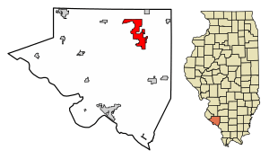 Location of Sparta in Randolph County, Illinois.