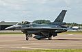 Royal Netherlands Air Force F-16 arrives RIAT Fairford 10thJuly2014 arp