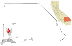 Location of Victorville in San Bernardino County, California