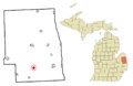 Sanilac County Michigan Incorporated and Unincorporated areas Peck Highlighted