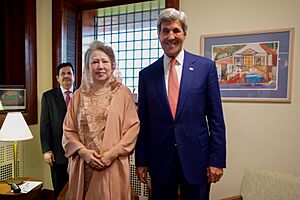 Secretary Kerry Poses for a Photo With Government Opposition Leader Begum Khaled Zia at U.S. Embassy Dhaka (29284522026)